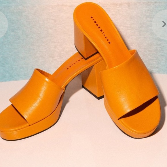Simon Miller Stopper Platform Heel Sandals in Papaya Size 38 - Picture 3 of 16